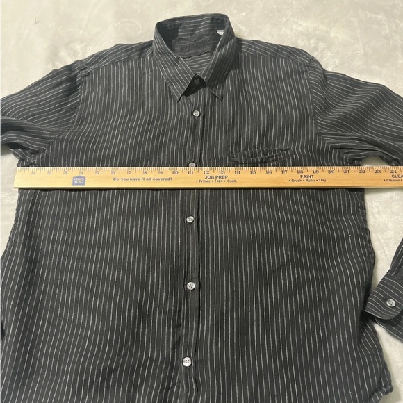 Adolfo Dominguez Button Down Black Linen Long Sleeve One Size The Reformation - Picture 4 of 9